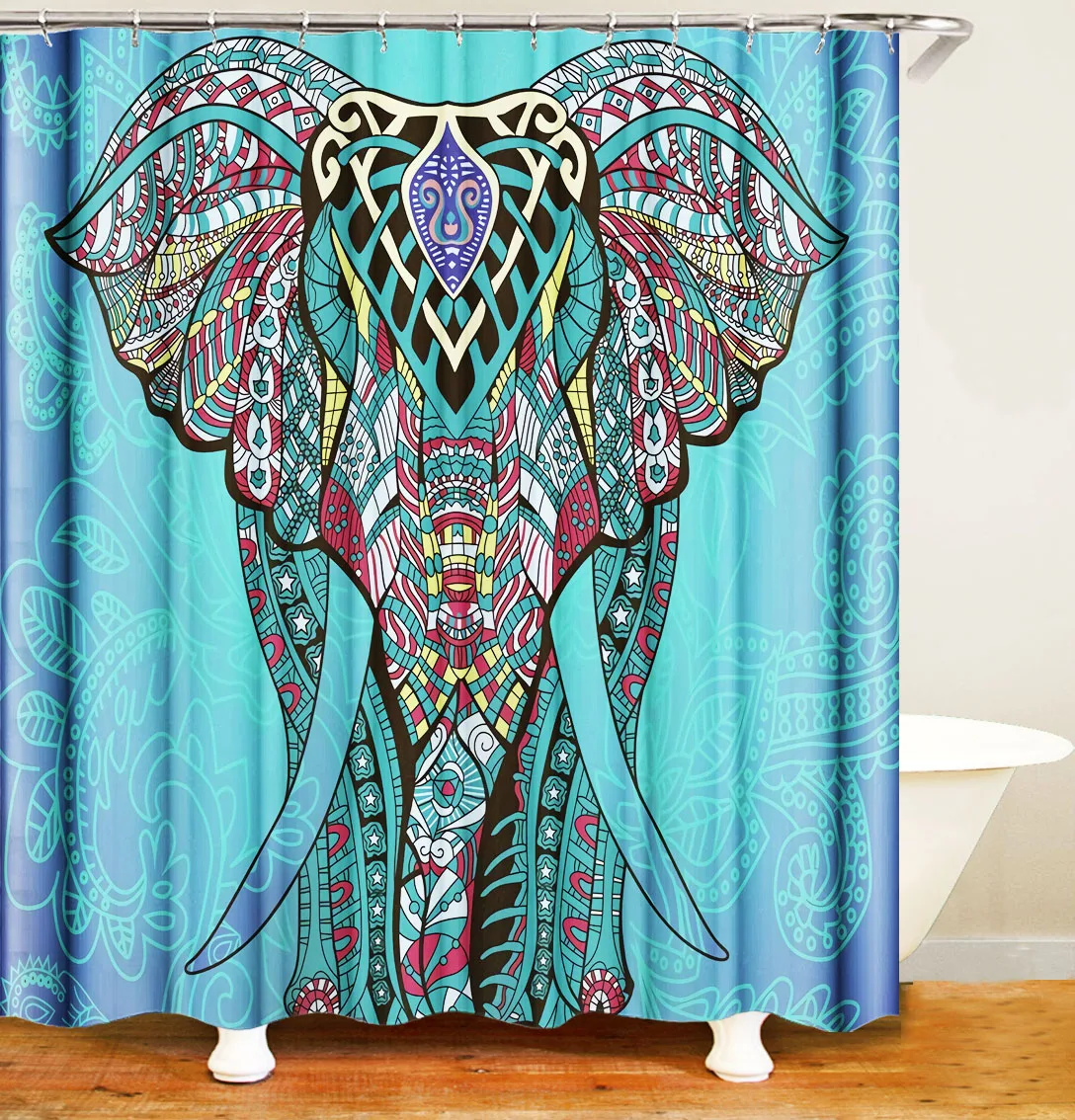 i@home home goods wholesale 100% polyester waterproof shower curtains bathtub animal 3d bathroom