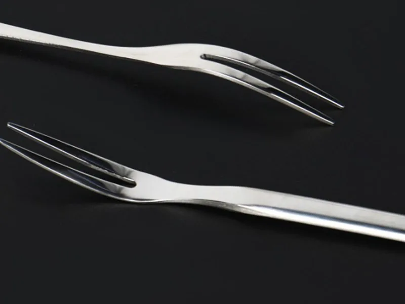 Home Kitchen Reusable Stainless Steel Mini Fruit Fork Cake Dessert Forks and Knives Set