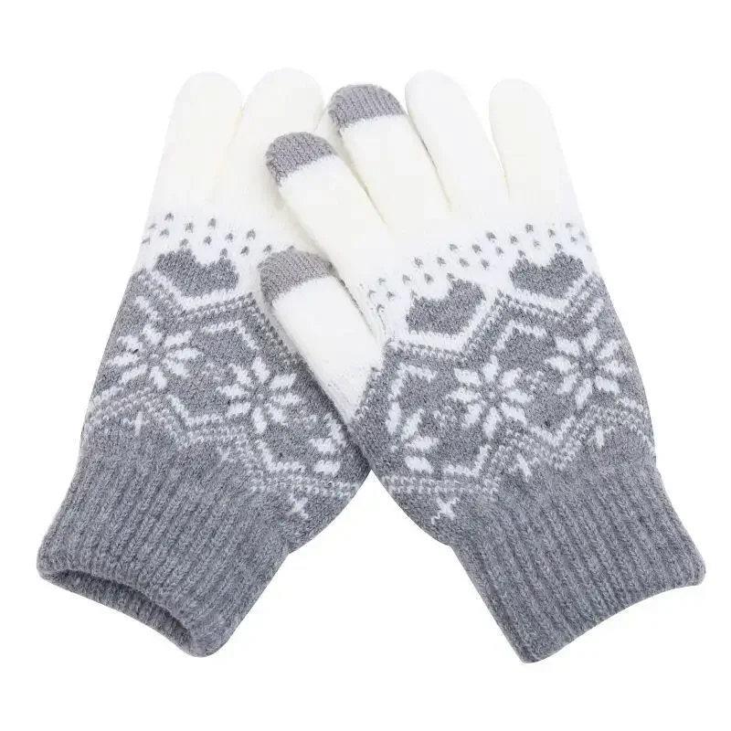 Professional Customized Warm Knitted Winter Jacquard Glove with Touch Screen Function and Factory Price