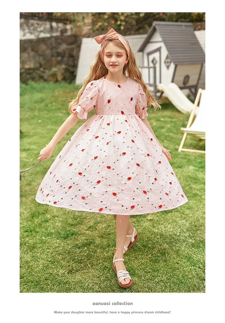 Summer 2020 hot sale wholesale and retail short-sleeved  new lotus leaf bubble sleeve kids girl dress