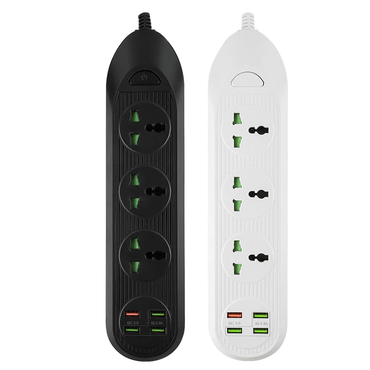 High Quality Cheap T16 Black Smart Power Strip 4 Usb Ports Extension Socket Type