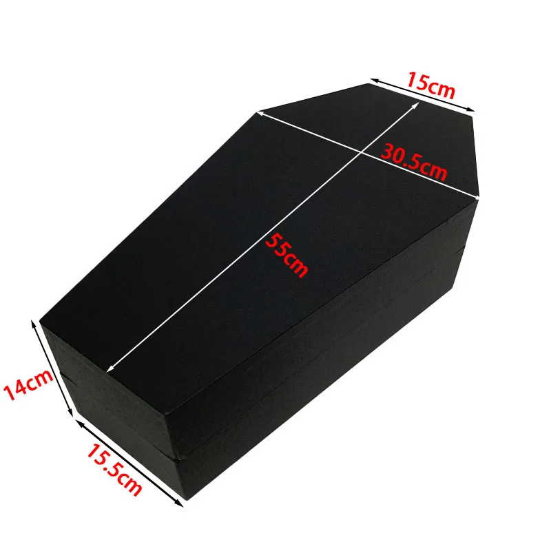 wholesale Gothic printing logo big cardboard coffin shaped box  packaging and cardboard cosmetics Hallowmas Rag Doll gift boxes