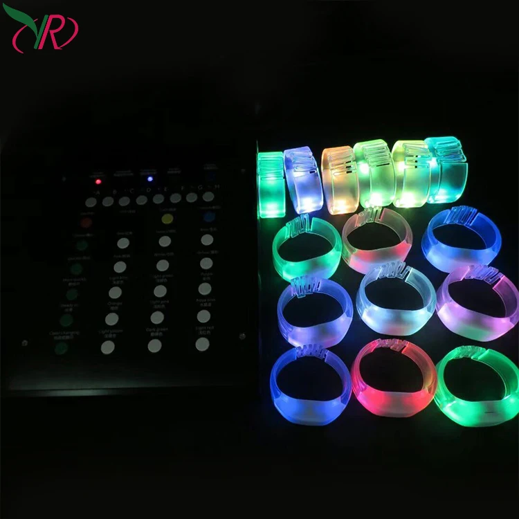 New 2020 Wholesale Waterproof Dmx512 Computer Programmable Remote Controlled Led Bracelet Light Up Wristbands For Concert Events