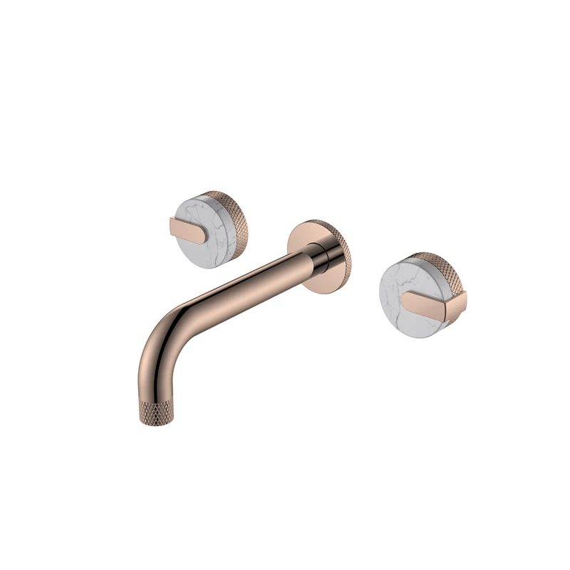 Белый Мраморный накатанный Длинный Носик Сантехнический Настенный Смеситель латунный кран