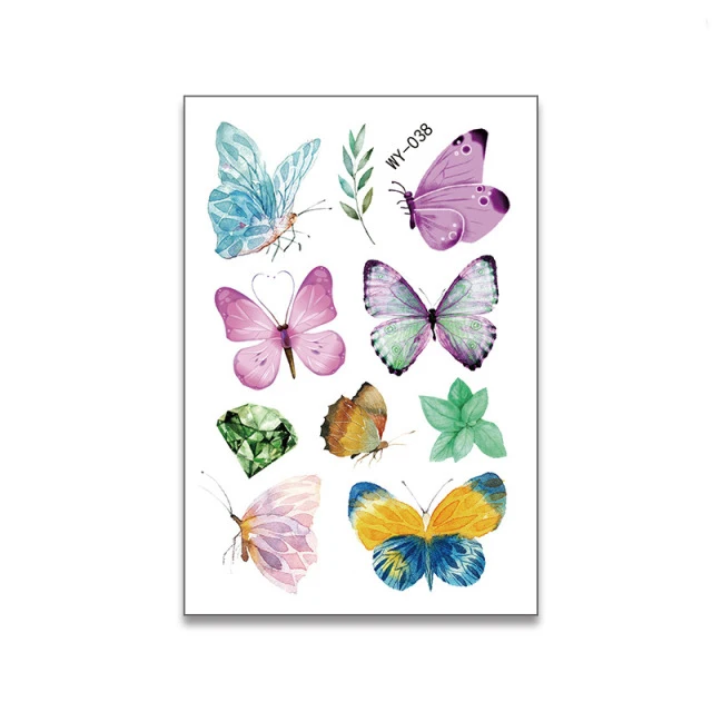 Colourful Waterproof Ink Printing 3D Butterfly Tattoo Sticker
