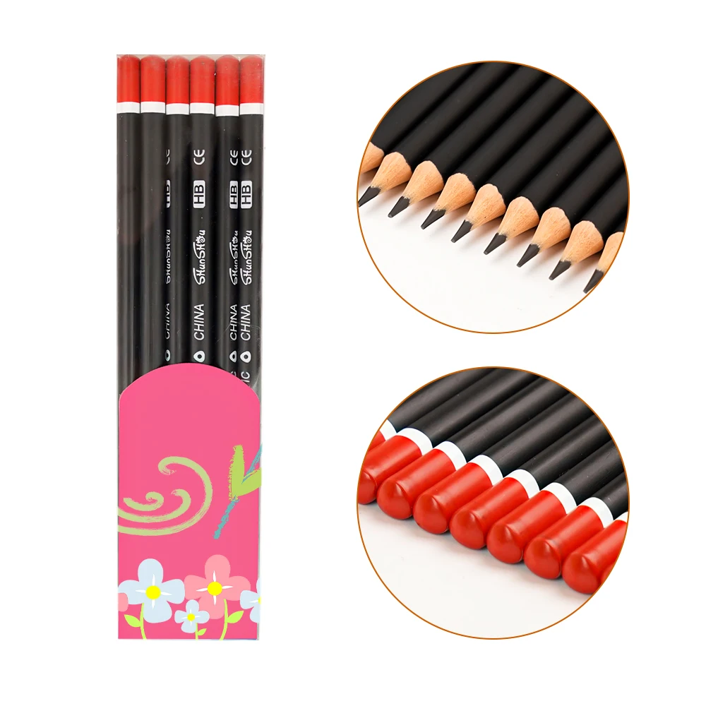 High Quality Personalized Promotional Wooden Black Pencil Custom Logo 7inch Standard Pencils For School Testing