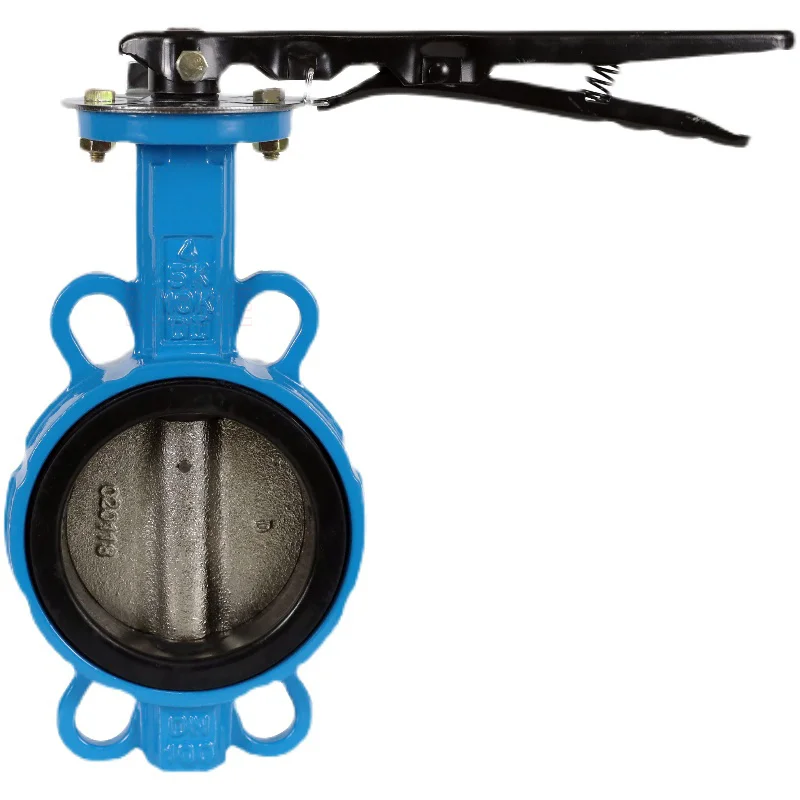 D71X-16Q handle butterfly valve ductile iron manual wafer type soft seal butterfly valve DN50 100 150 200