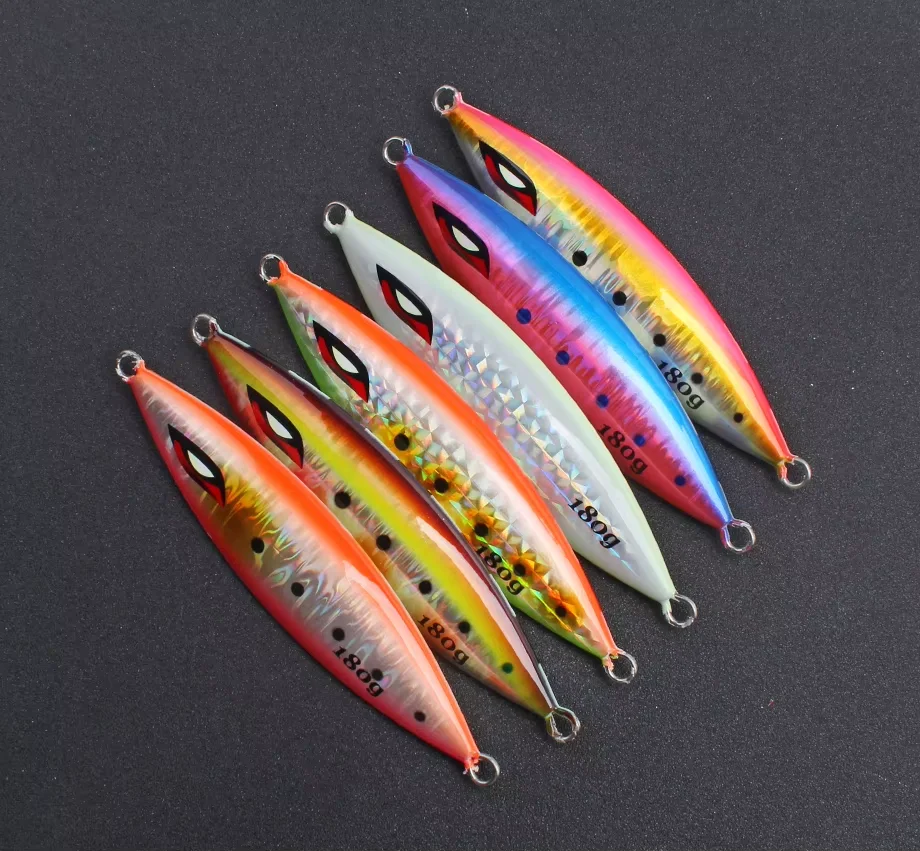 WM013J-300 Luminous/UV Metal Jig Fishing 1.4oz-35.3oz Fishing Lures Metal Long Casting Design Speed Jig