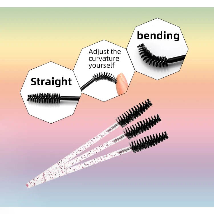 50Pcs Per Bag Disposable Makeup tools Powder Crystal Eye Brow Lash Cleaning Mascara Wand Eyelash Extension Spoolie Brush