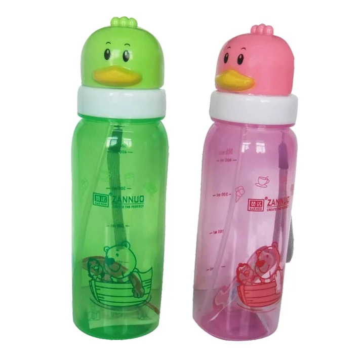 BPA Free Plastic Drinking Water Bottle with Duck Lid for Children