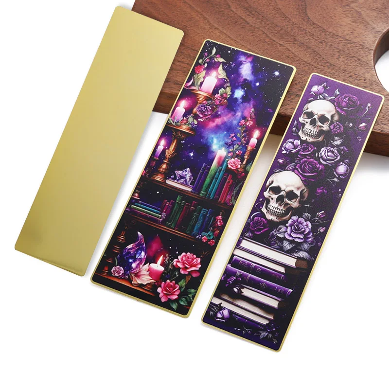 Your Own Book Marks Personalizada Meta Craft Gold Bookmarks Custom 2d 3D Horror Designs Color Spray Zinc Alloy Metal Bookmark