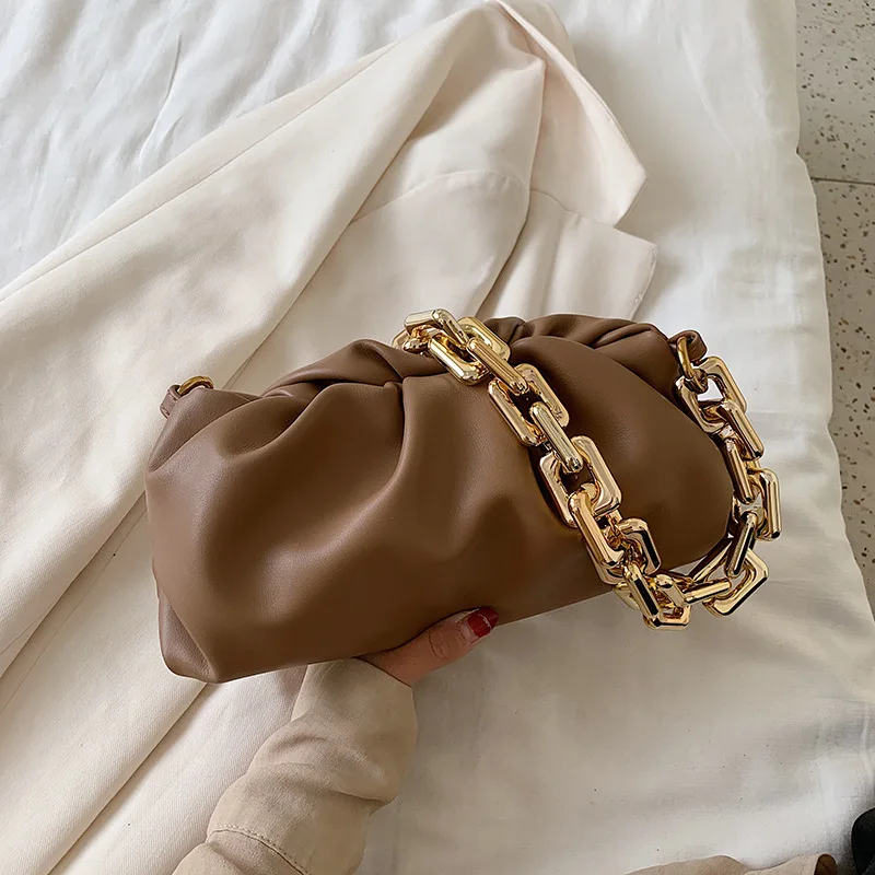 2022 designer bolsa feminina chain clutch pillow shape purse cloud thread handbags for women