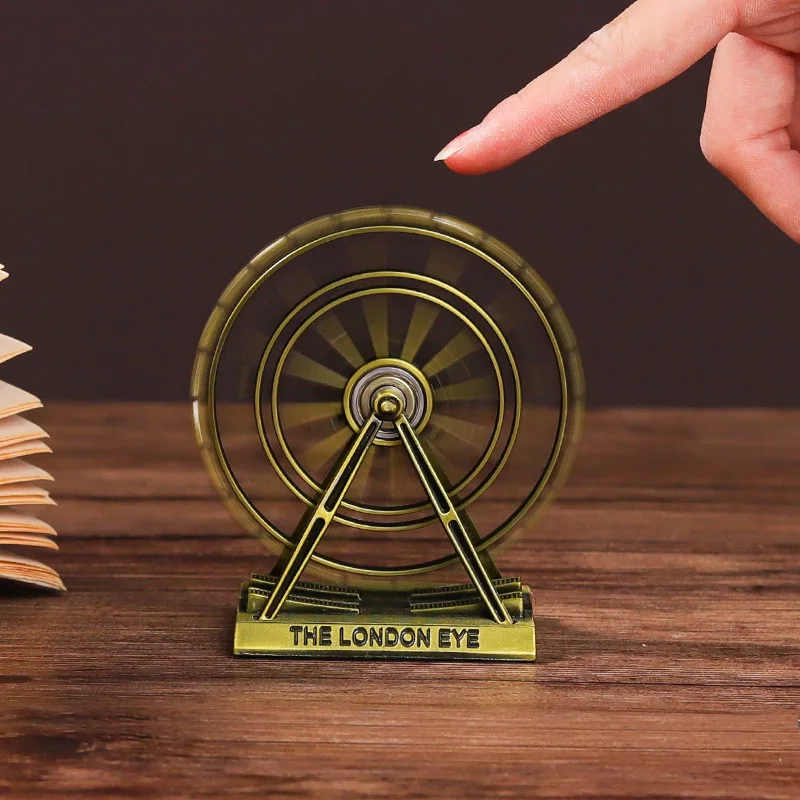 Оптовая продажа сувенирная фигурка из цинкового сплава в форме ветряной мельницы креативное металлическое колесо обозрения украшение для домашнего стола подарок под старину
