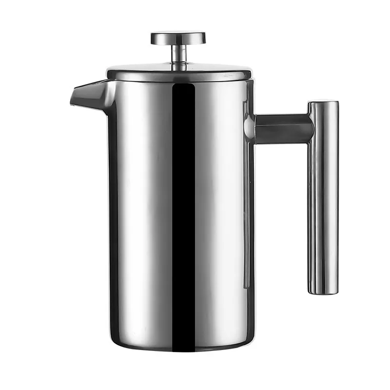 304 Stainless Steel European Hand Brewed 34oz Coffee Tea Maker French Coffee Pot Double Wall Tea Espresso Coffee Pot With Filter
