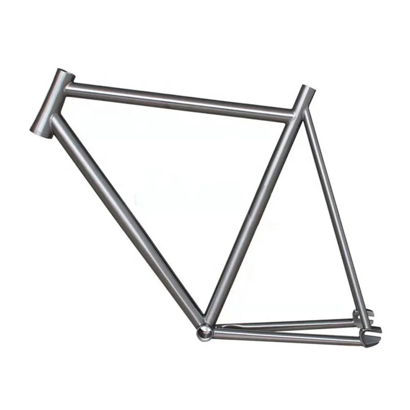 Custom Builds Titanium Road Track Bike Frame Single Speed Fixed Gear with No Brakes and No Cables Normal Chain Drivetrain