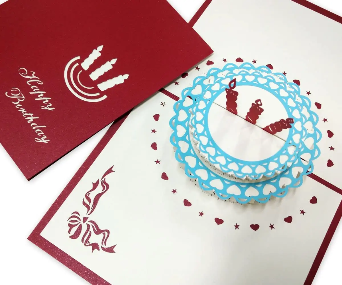 Pop Up Creative 3d Christmas Tree Cards, 3D Handmade Creative Happy Birthday Cards with Envelopes for Xmas New Year Birthday