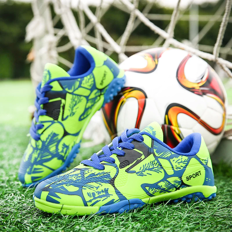 
Support customized boys training shoes AG breathable synthetic grass football shoes 