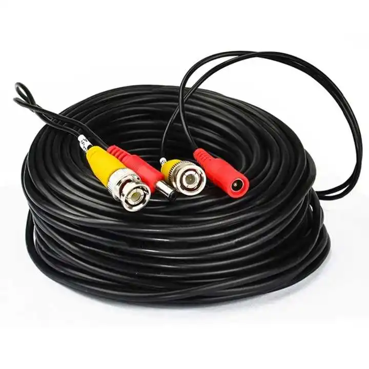 10M 20M 30M 50M Black BNC Video Power Cable/Wire for Security Camera DVR, Surveillance System Cctv Extension Cable