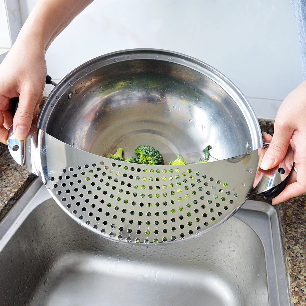Stainless Steel Vegetable Collapsible Sink Colanders And Strainers Basket