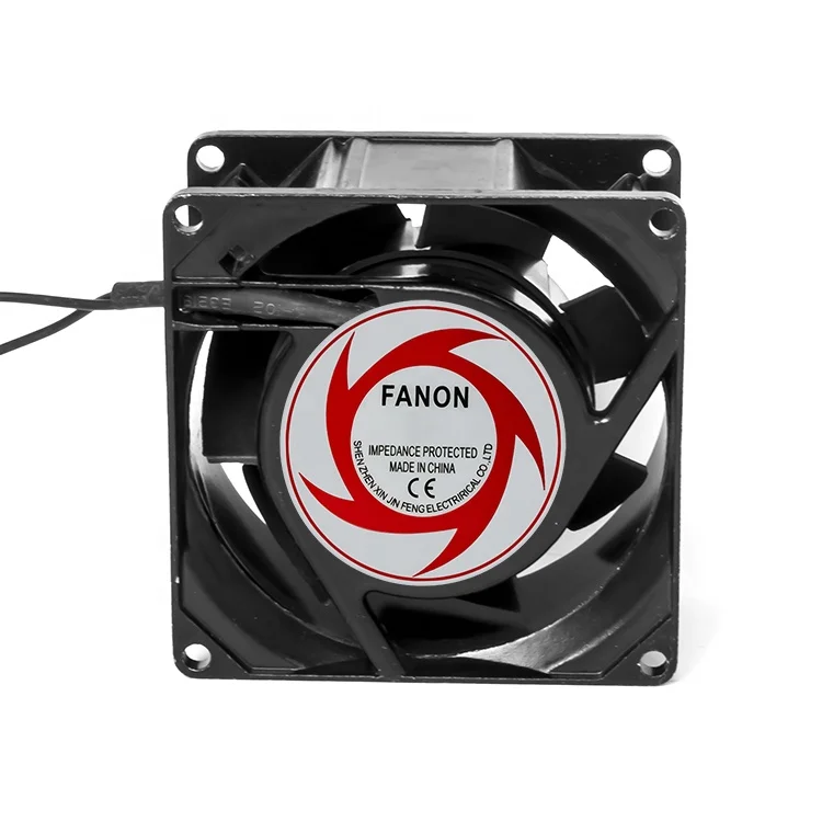 Factory price plastic 8038AC ball bearing axial cooling fan black Axial flow fan