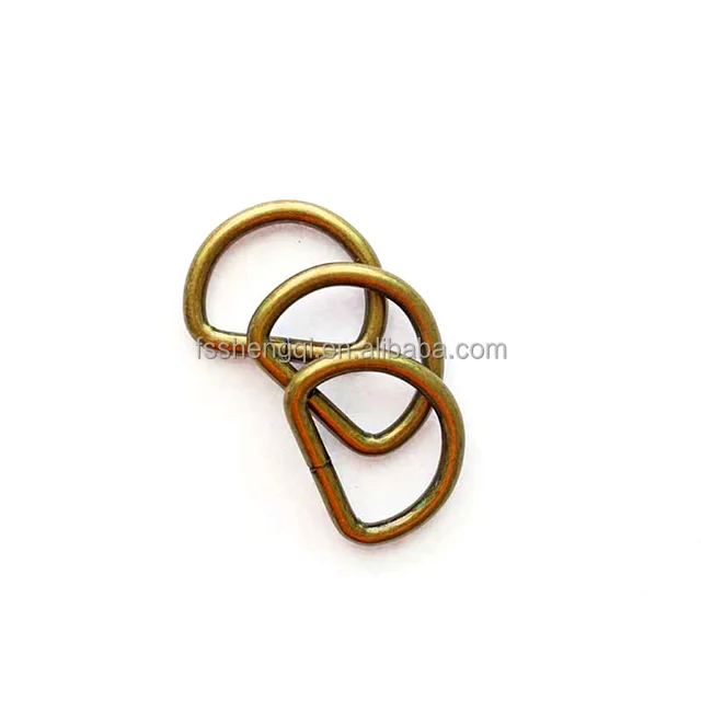 Antique Brass 1 Inch x 3/4  D Rings Shapes Webbing Metal 25mm D Buckle Purse Strap Fitting 2.5cm D Ring