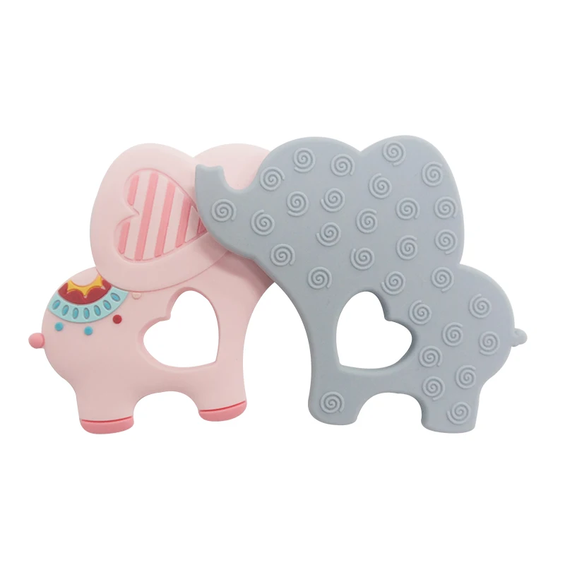 Newest Soft Animal Elephant organic Silicone Baby Teether Chew Toy