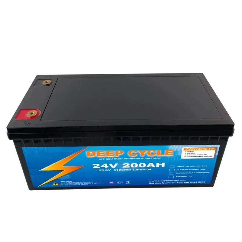 Deep Cycle Rechargeable 24v 200ah Lifepo4 Battery Lithium Iron Phosphate Battery Cell Pack For Scooter Ebike