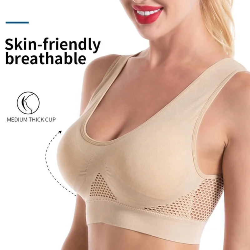 
2021 New Arrival Eco Friendly Push Up 5Xl Large Bras Brassiere Tube Sexy Back Sports Bra Mesh Plus Size Wired Sexy Bras 