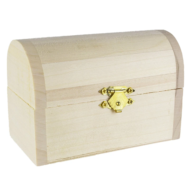 Unfinished Wood Treasure Box for Weddings