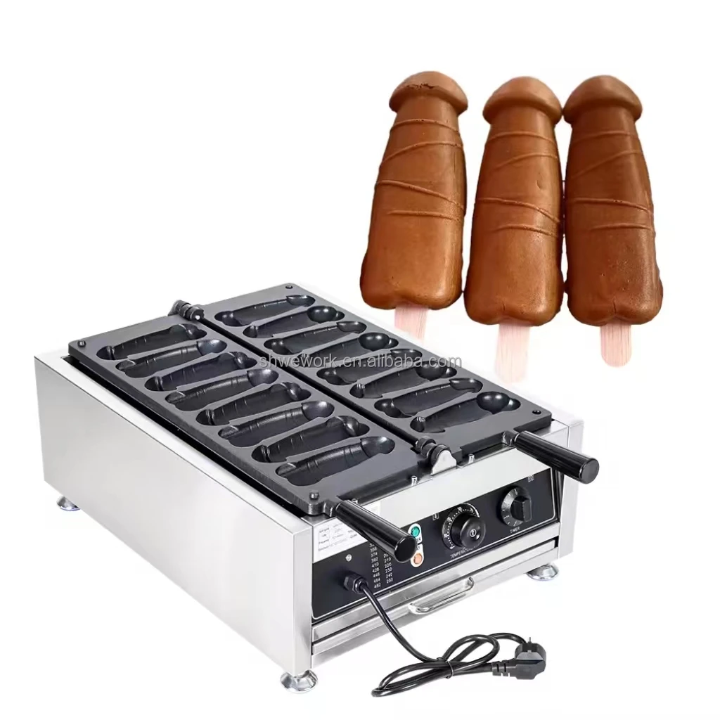 WeWork Commercial Waffle Maker Machine with Penis Shape Waffle Maker for Bakery Restaurant Party Electric Dick Waffle Machine