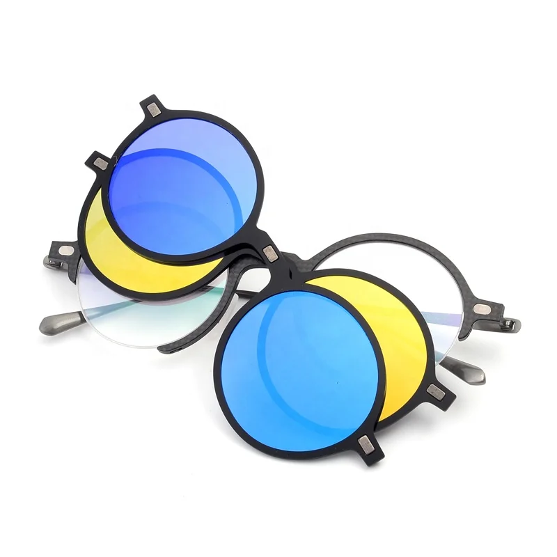 High Quality Fashion Carbon Fiber Titanium Optica carbon fiber sunglasses frame titanium temple magnet clip on sunglasses 2023