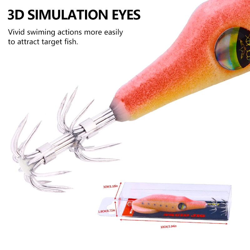 9.4cm/6g Sea Fishing Lure Shrimp Squid Octopus Soft Baits Lures High quality squid hook squid jigs
