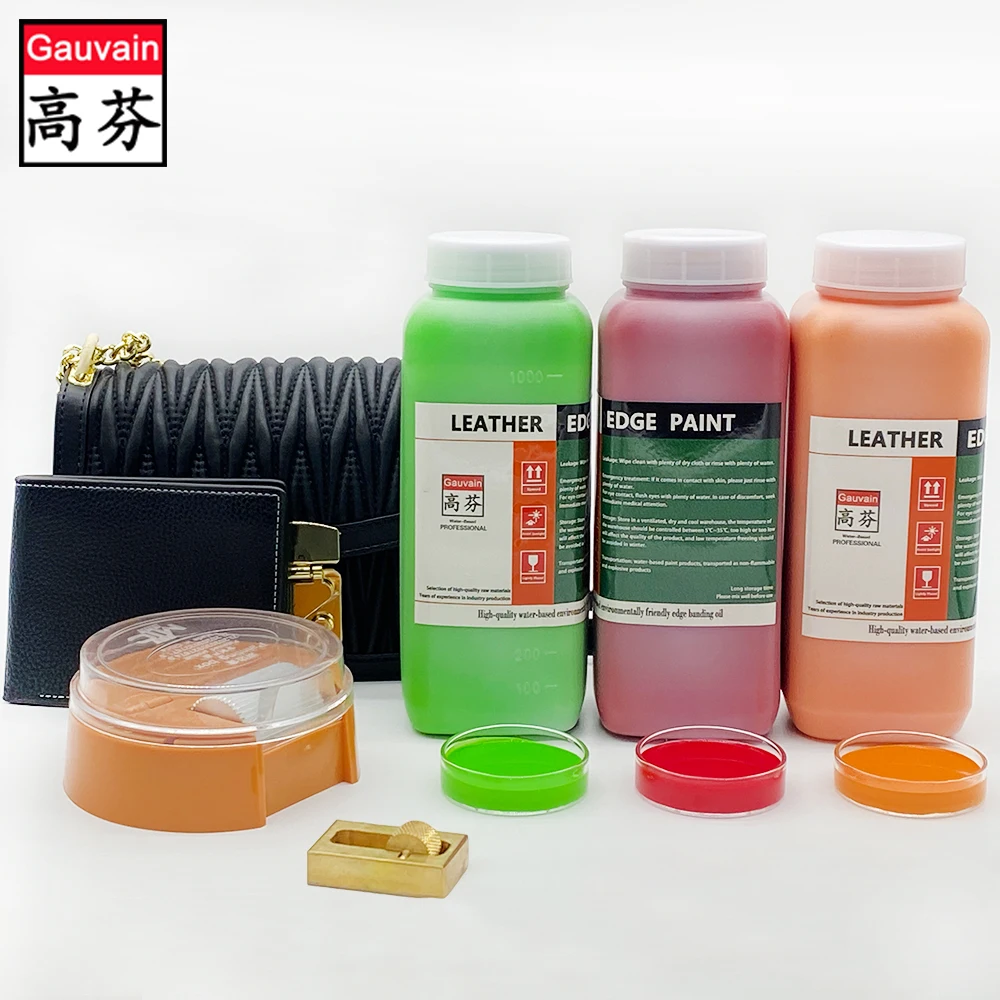 Factory manufacturers bags shoes coating agent color leather edge painting ink water based leather edge paint