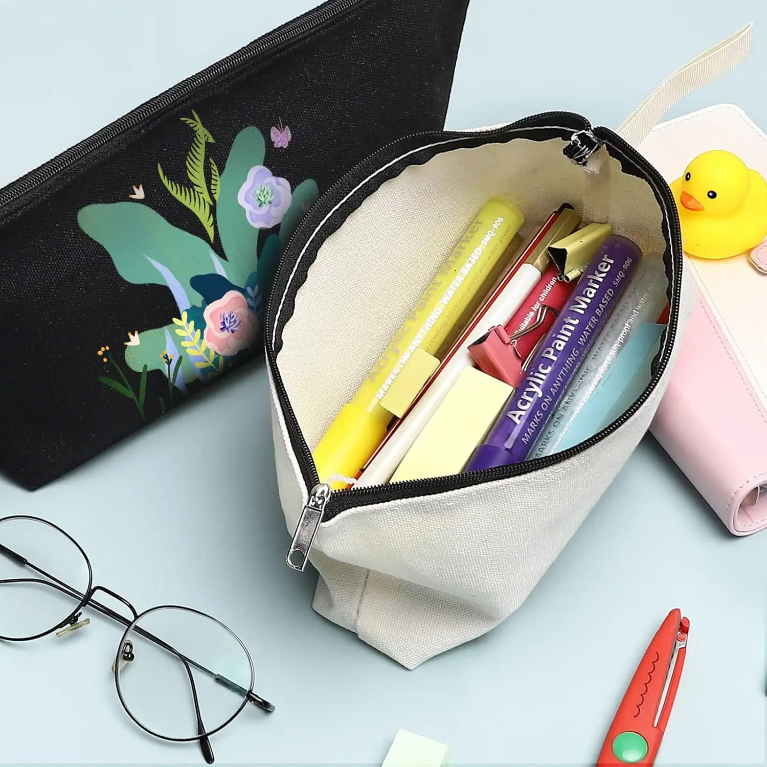 Pencil Multipurpose Cosmetic Zipper Bag Case Travel Toiletry Storage Pouch Organizer for Home Office