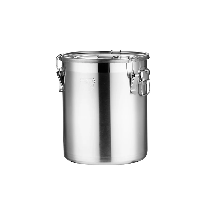 Sustainable 304 Stainless Steel Straight Sealed Barrel Stock Pot for Hotel Supplies Restaurant Supplies Milk bucket