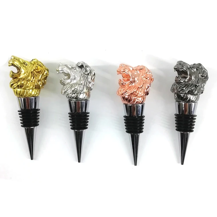 Wholesale Dispenser Zinc Alloy Deer Elk Lion Head Mouth Pour Wine Extractor Silver Wine for Bar accessories