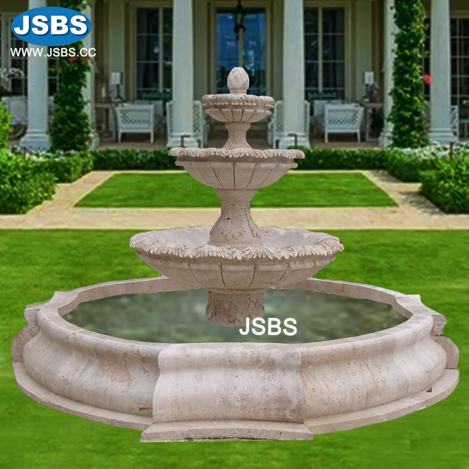 sale decorative natural cantera stone cream marble garden tier fountain water fall gothic design craftsman