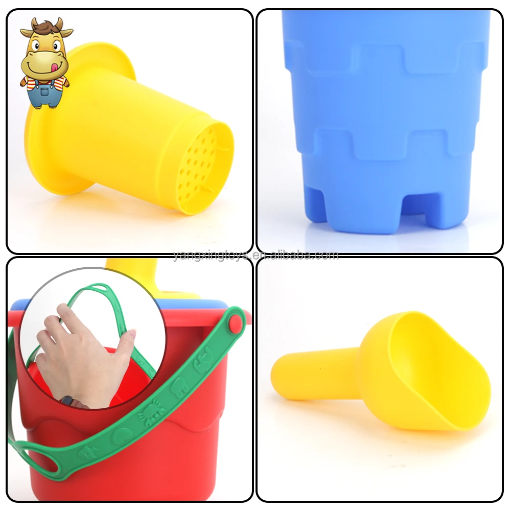 2024 New  Beach Sand Water Snow Toy Kids Outdoor Customize Bucket Shovel Sand Mold Summer Winter plastic