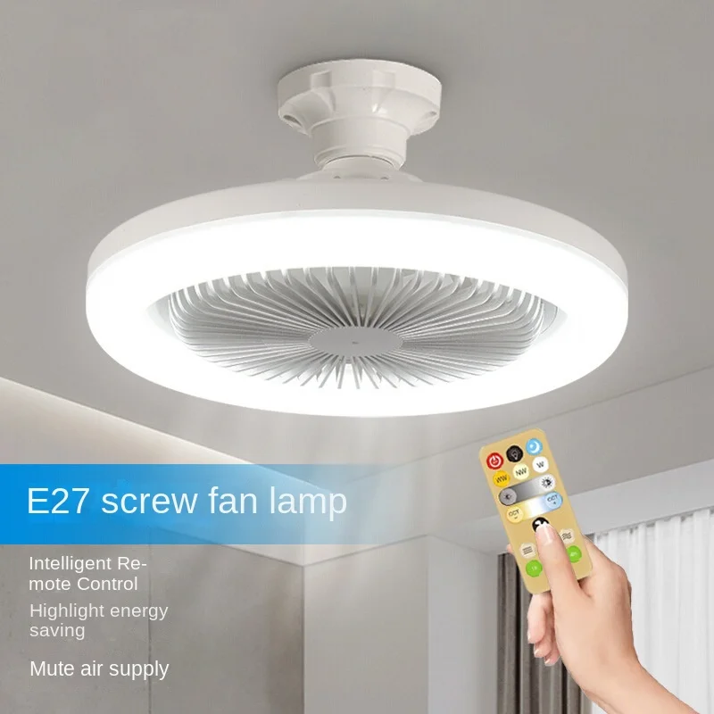 Led Smart Ufo Lamp With Fan-long Neck E27 High Quality Cheap European Modern Minimalist Interior Decoration Led Ceiling Fan