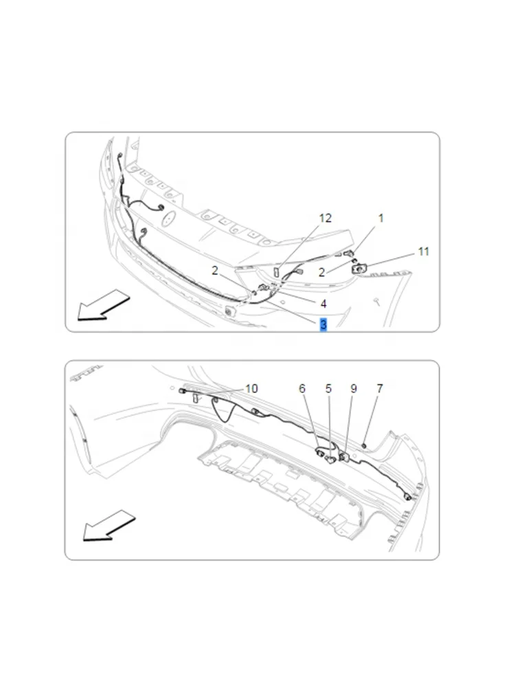 For Maserati Ghibli III M157 Front Bumper Radar Harness 670100964 Auto wiring harness