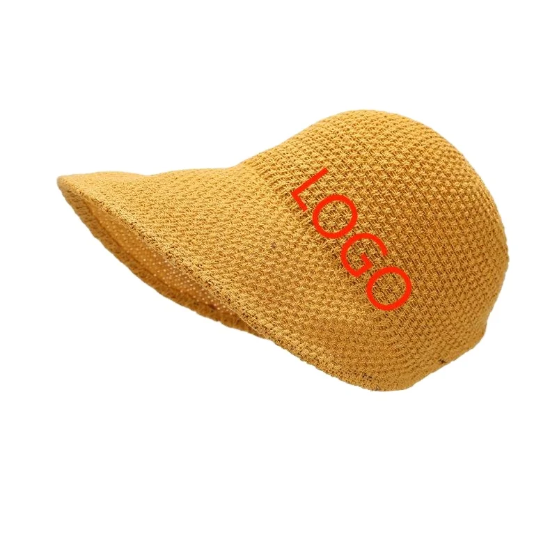 Wholesale spring and summer thin breathable beach sunscreen weaving peaked straw hat shading cap  crochet hat