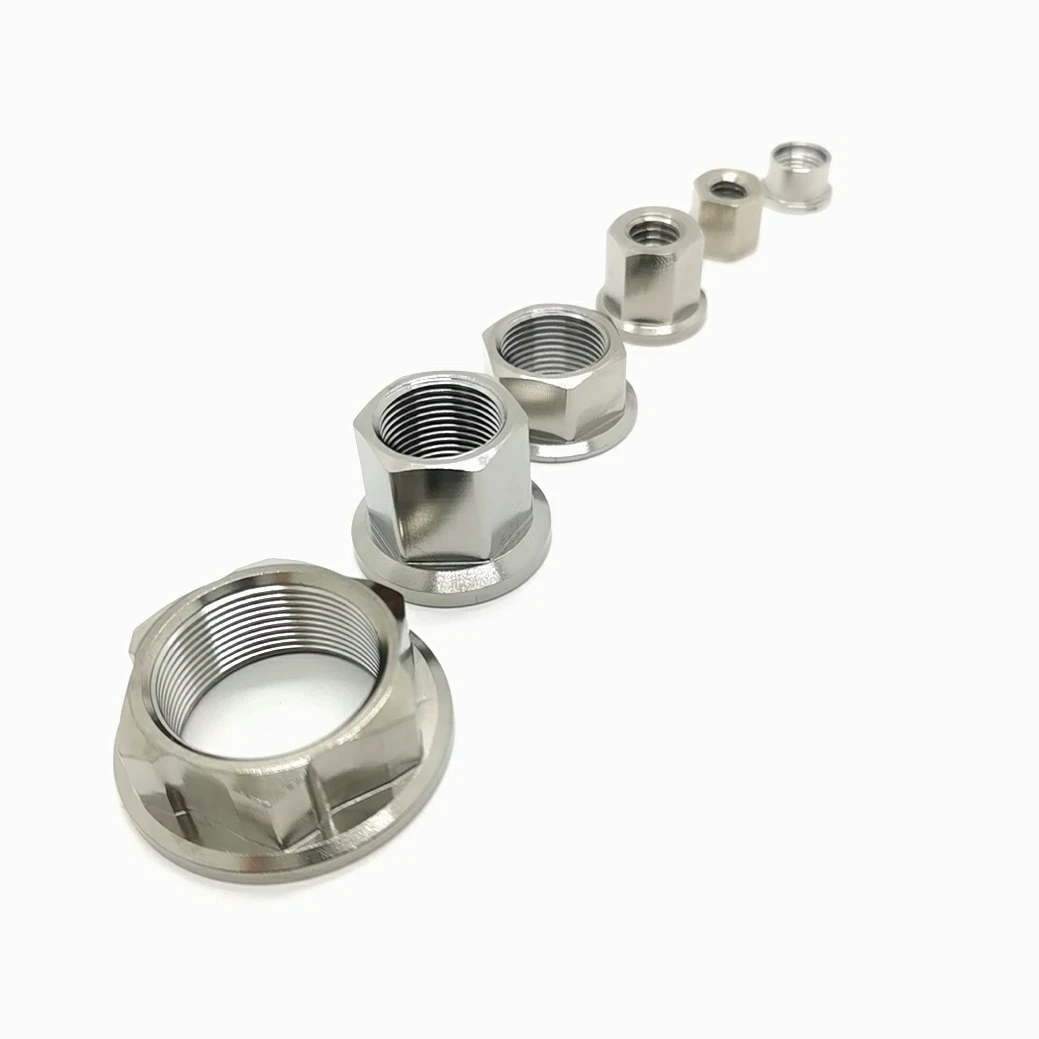 China  supply  Precision  titanium flange  nuts M6 M8 M10 M4 M12 CNC process machining  turning  and milling service