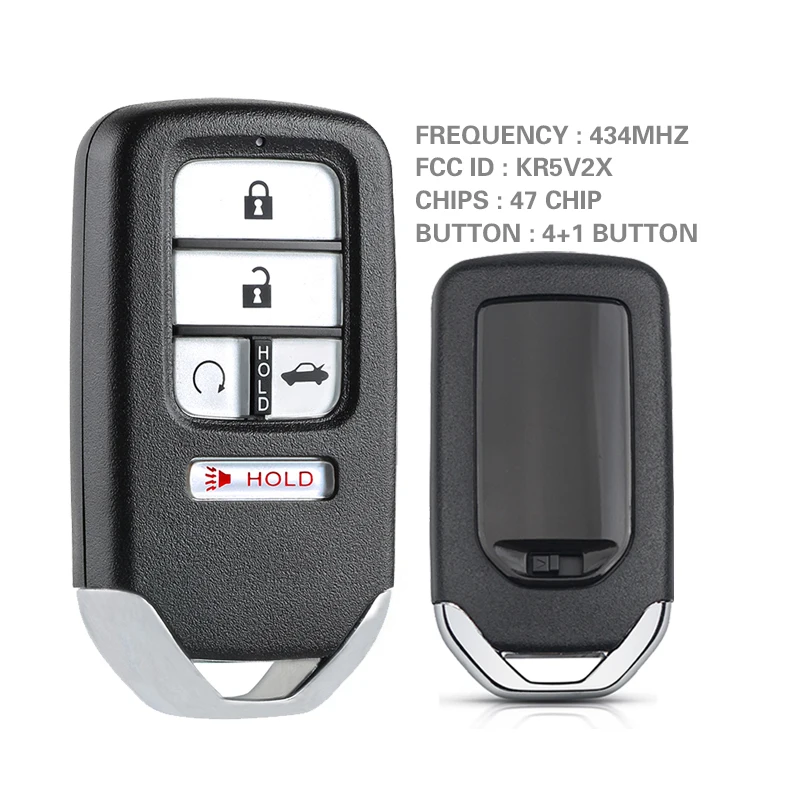 Replacement H-onda Pilot CR-V Civic City Jazz Grace Fit  Replacement  Remote 5 Buttons 433MHz Upgraded Smart Control Car Key