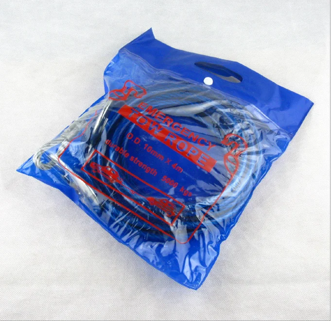 Car Emergency Towing Steel Wire Rope Tow Cable With Metal Hooks