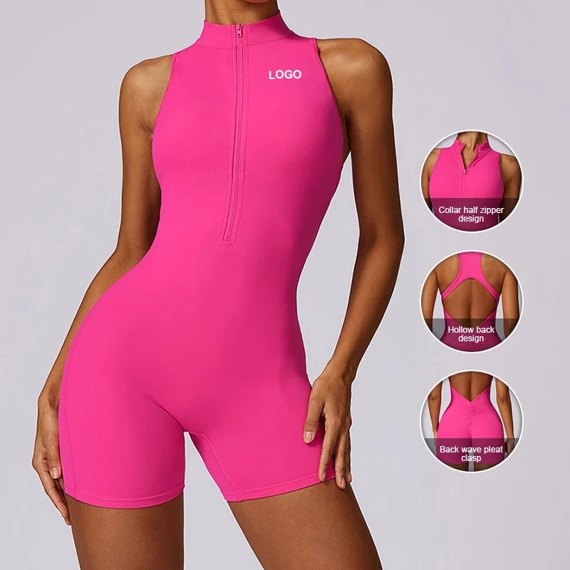 CLT8594 Tank Top Body Suits for Women Sleeveless Mock Turtle Neck bodysuit sexy Zip Up womens bodysuit