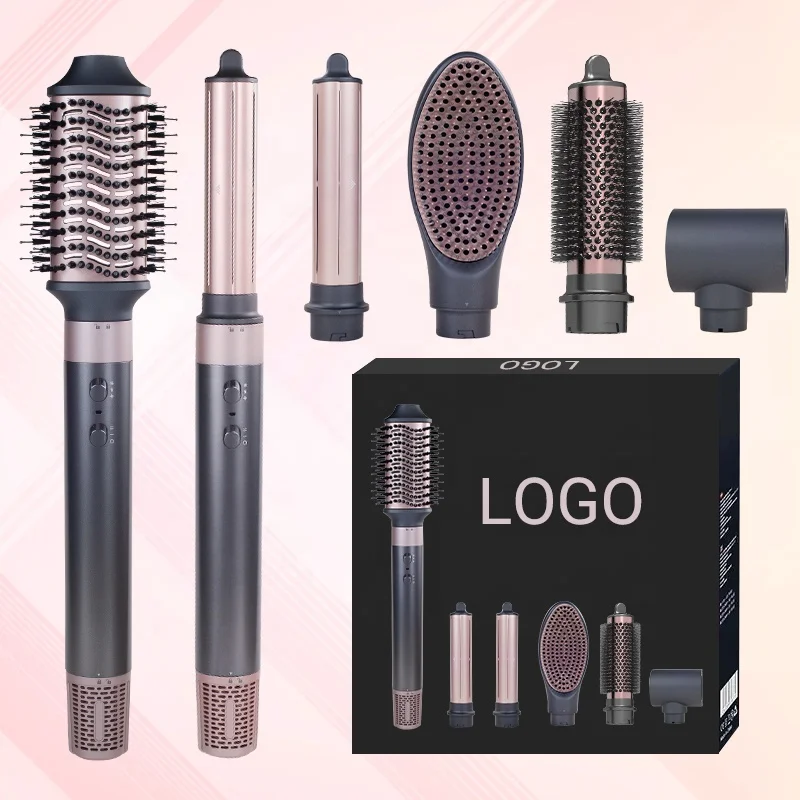 6 in 1 AutoWrap Hot Air Brush High Speed Hair Dryer