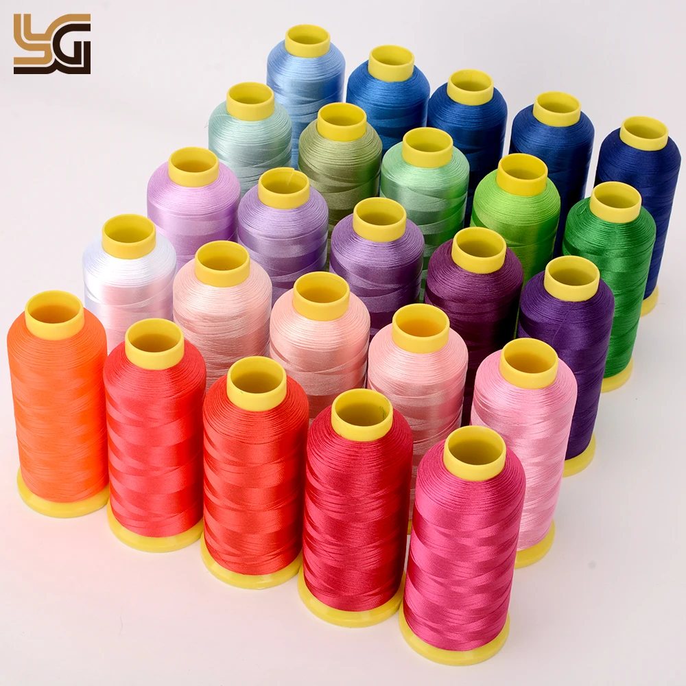 63 Basic Colors of big Spool 5000yard Polyester Embroidery Thread for Commercial and Domestic Embroidery Machines