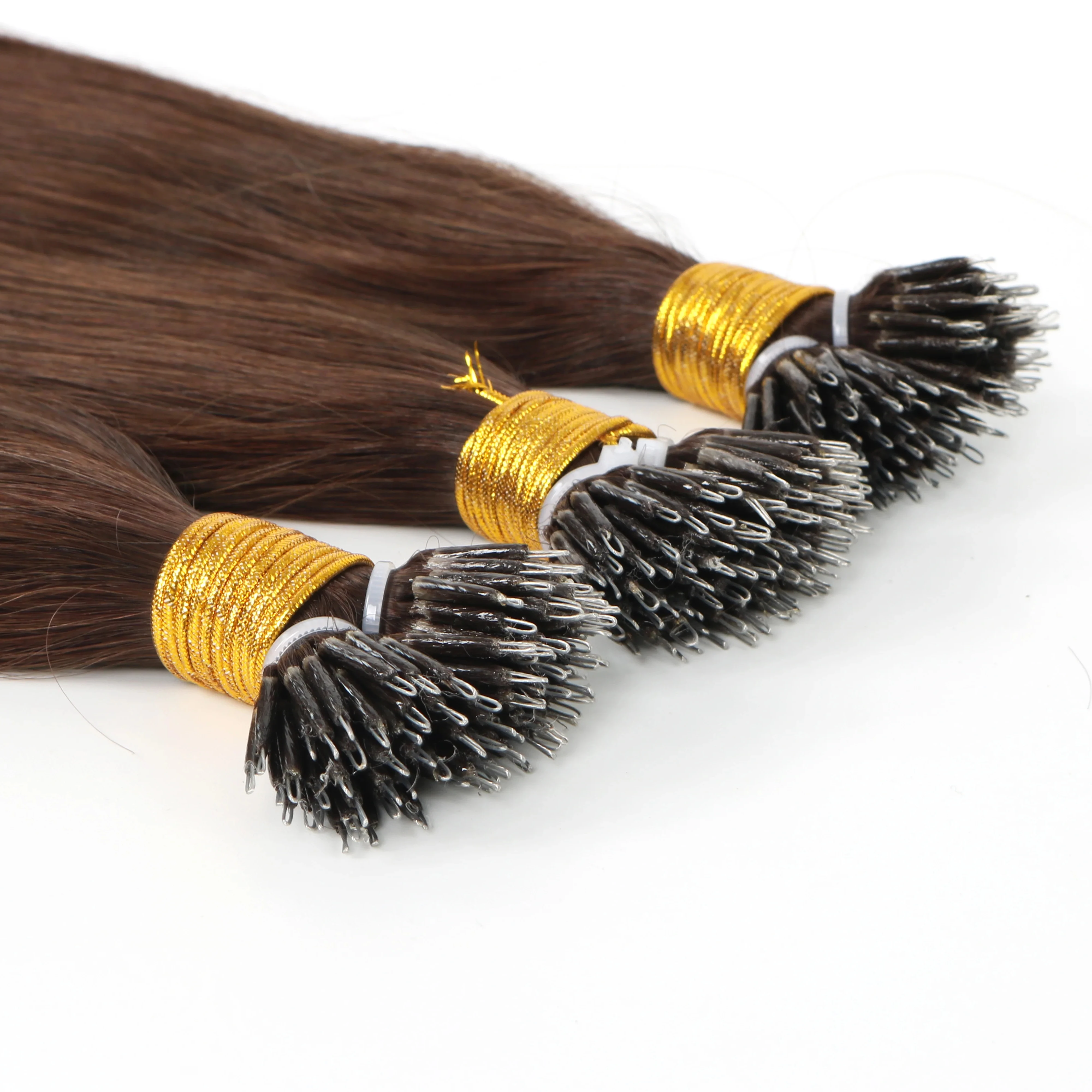 Unprocessed Remy Virgin Human Nano Ring Hair Extension Double Drawn wholesale nano bead human hair extensions