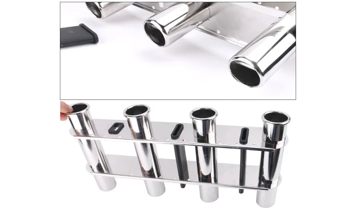 316 stainless steel Marine hardware fishing rod holder Aluminum 4 link pod Marine yacht camping boat