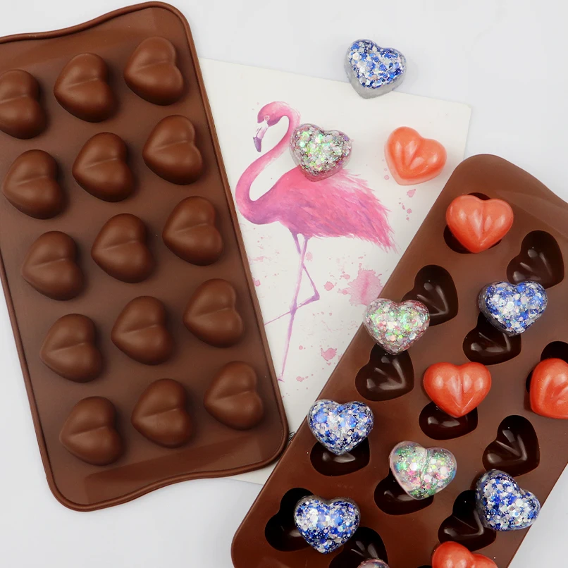 New Patent food grade kitchen  tool heart shape silicone 3d ice tray chocolate mould baking cake mould